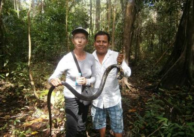 Jungle Survival Skills Tour - hold the mighty anaconda