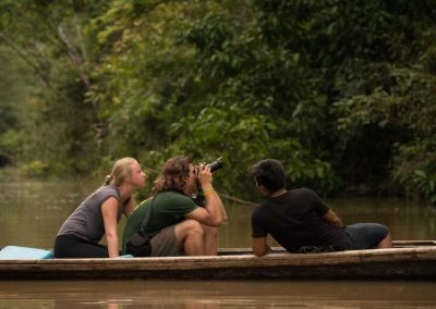 Amazon jungle tour Iquitos - take photos of jungle animals from a canoe