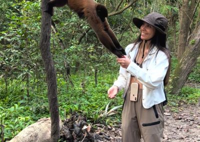 Amazon jungle tours Iquitos - feed woolly monkeys